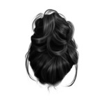 Czarne K hair-12-black