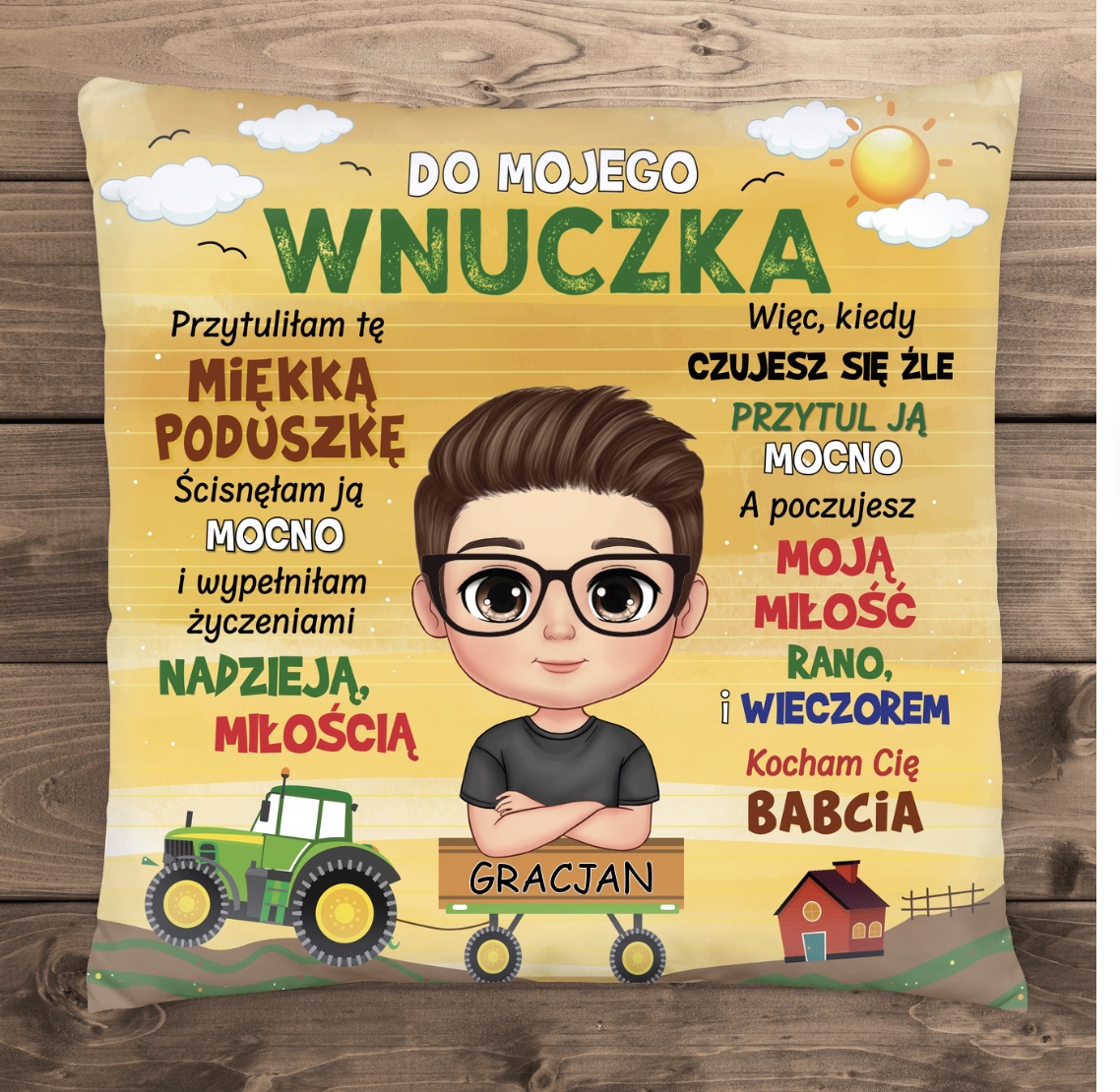 Dla wnuczka - poducha od Babci