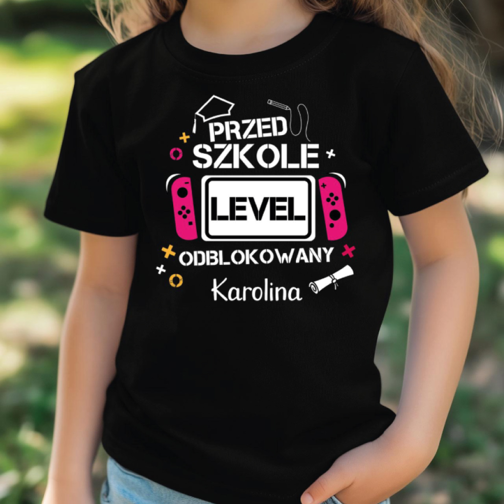 Przedszkole LEVEL odblokowany! - Czarna koszulka
