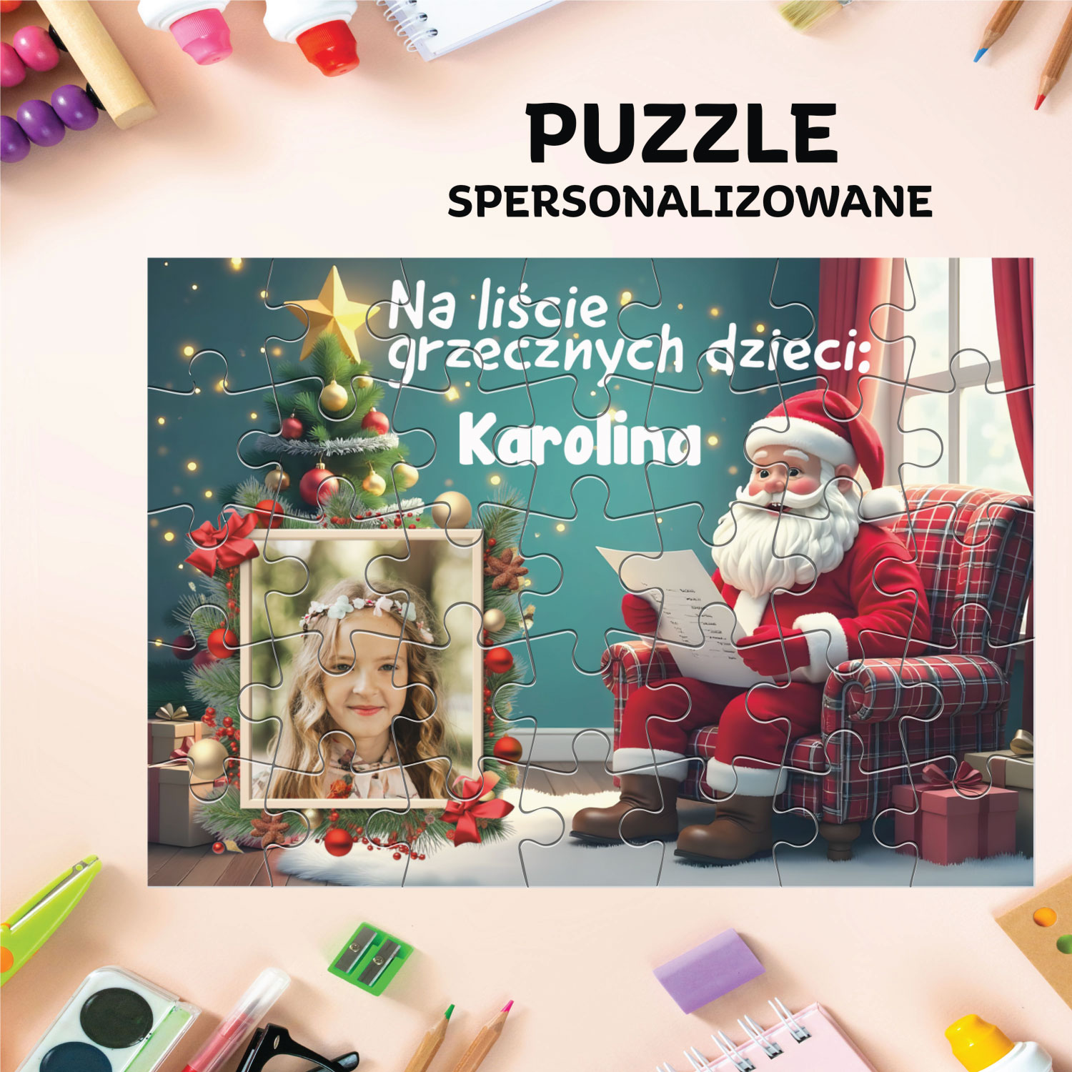 Mikołaj - puzzle z własnym zdjęciem