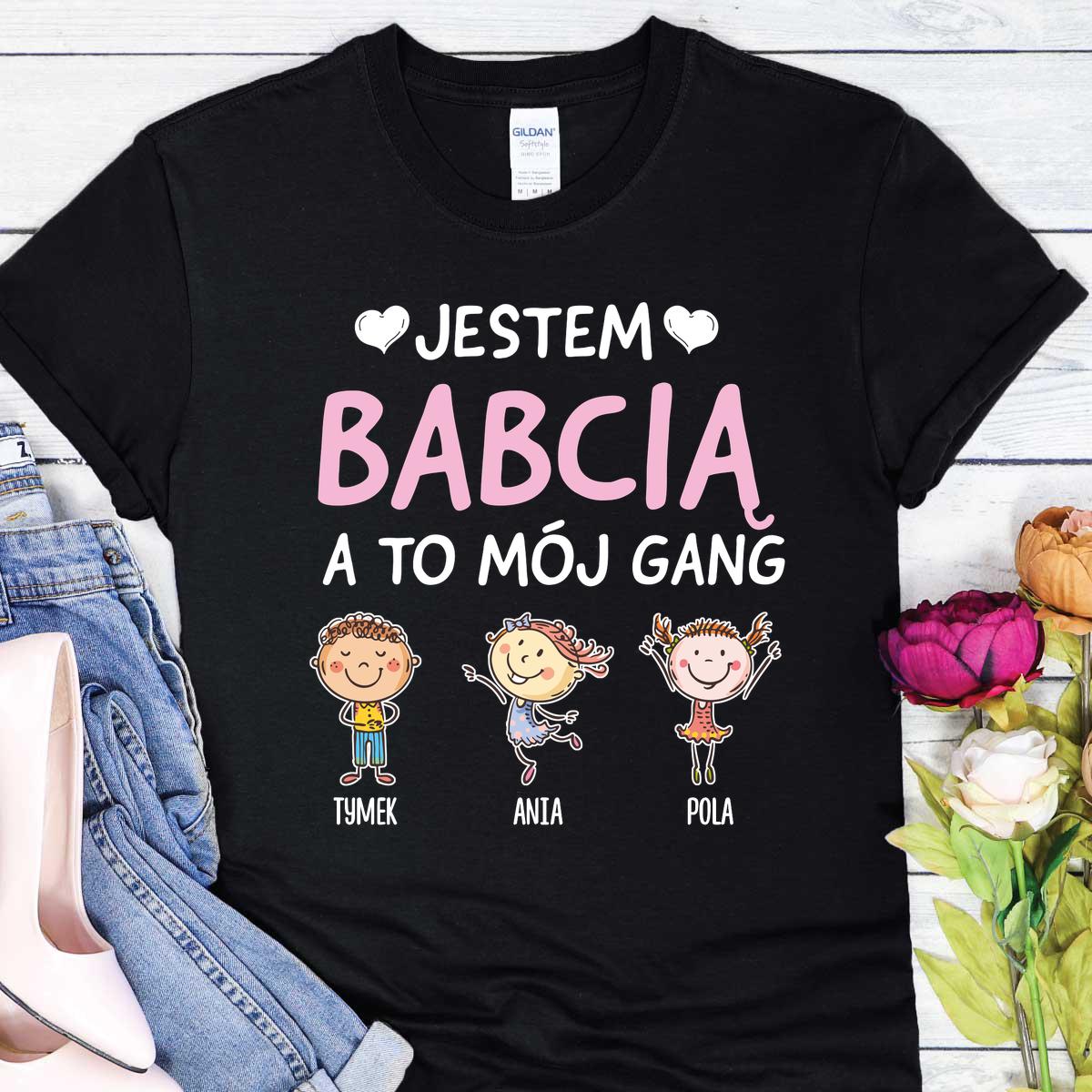 Jestem Babcią a to jest mój gang - Czarna Koszulka