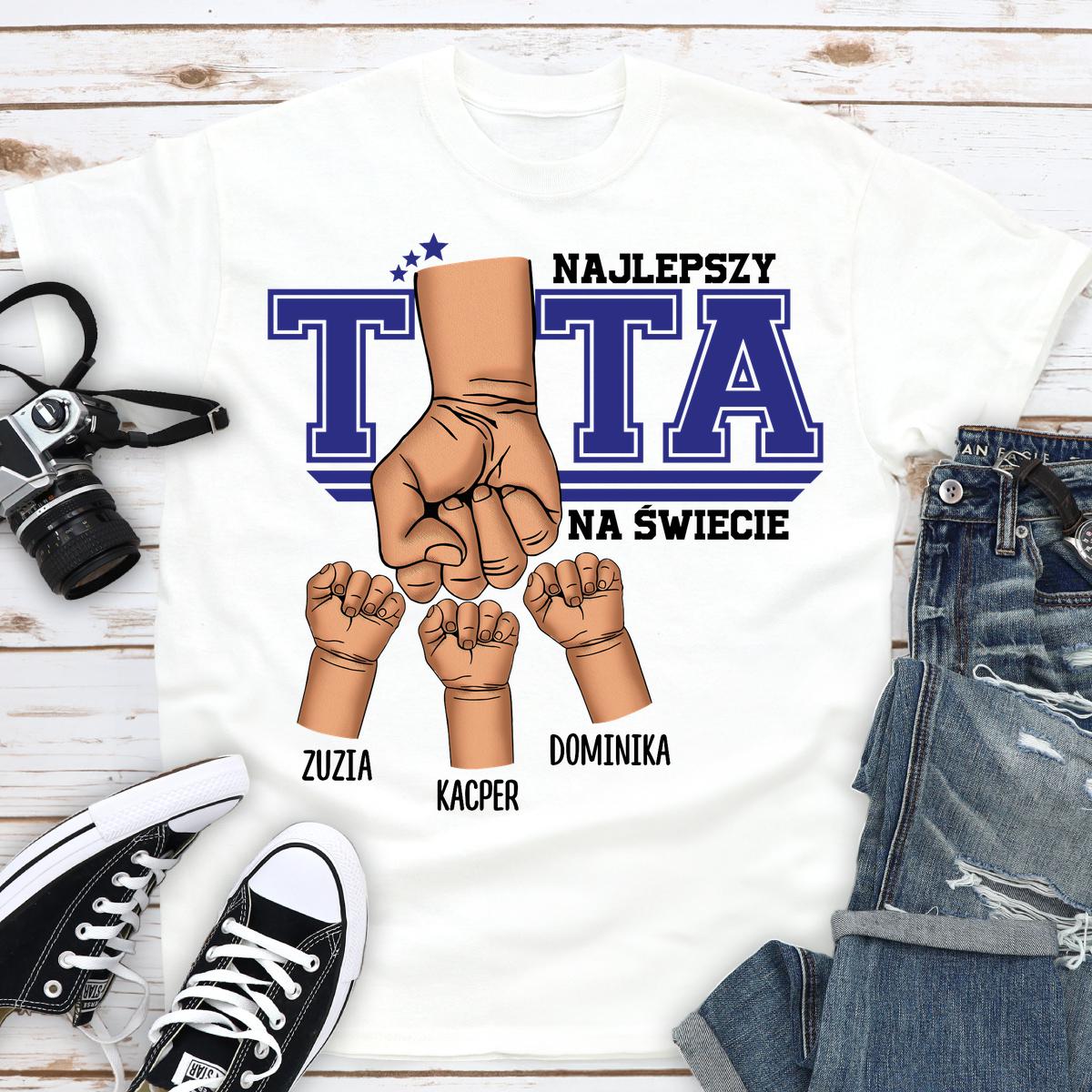 Najlepszy tata na świecie (ręce) - koszulka