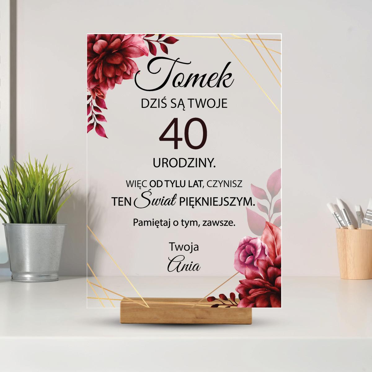 Tabliczka na 40 urodziny